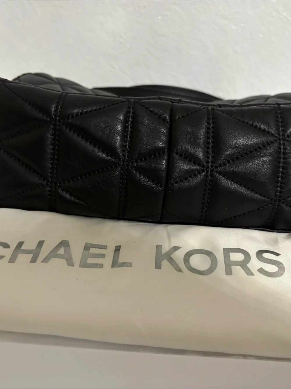 MK Black Quilted Chain Shoulder Bag